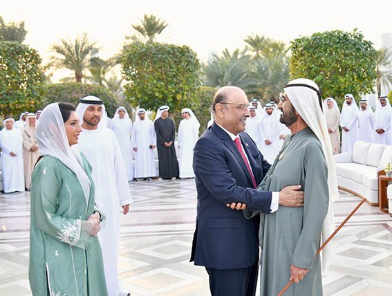 President Zardari Holds Meeting with Dubai Ruler Sheikh Mohammed bin Rashid